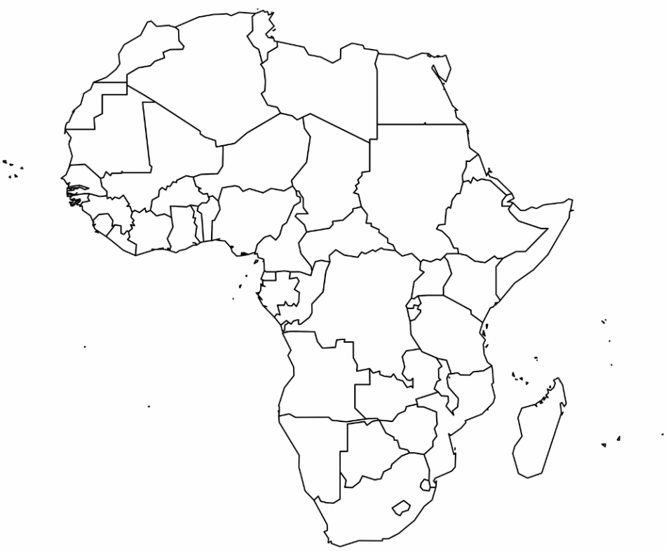 Карта Африки контурная