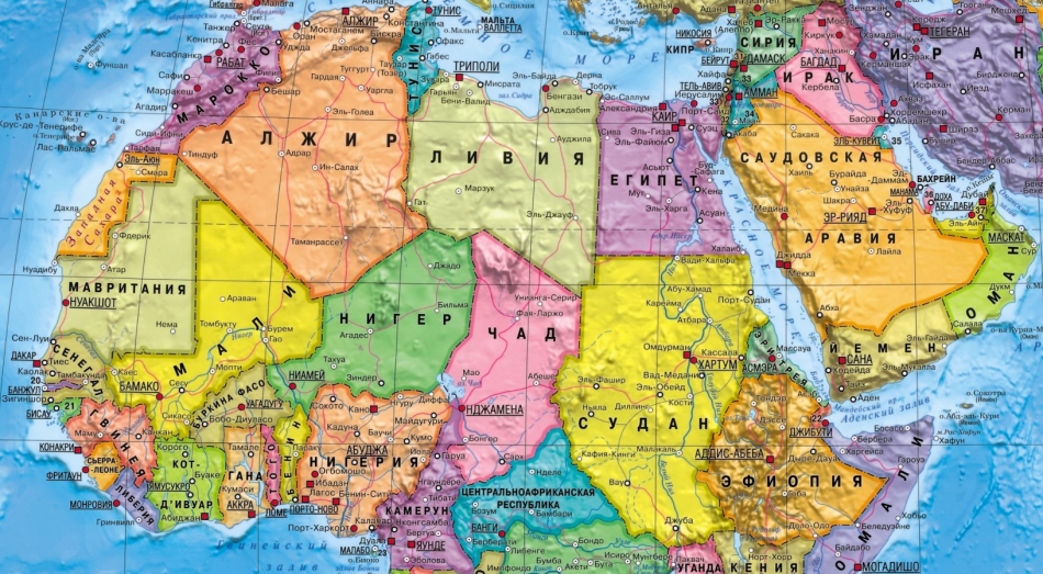 Подробная карта Северной Африки